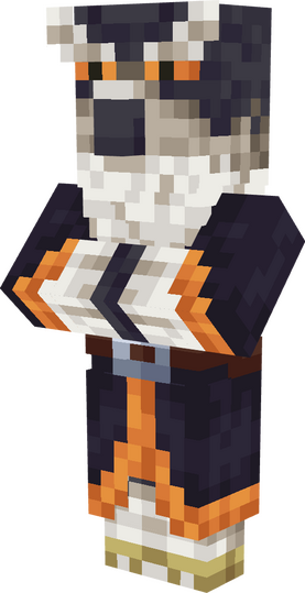 A bird person in a black cloak